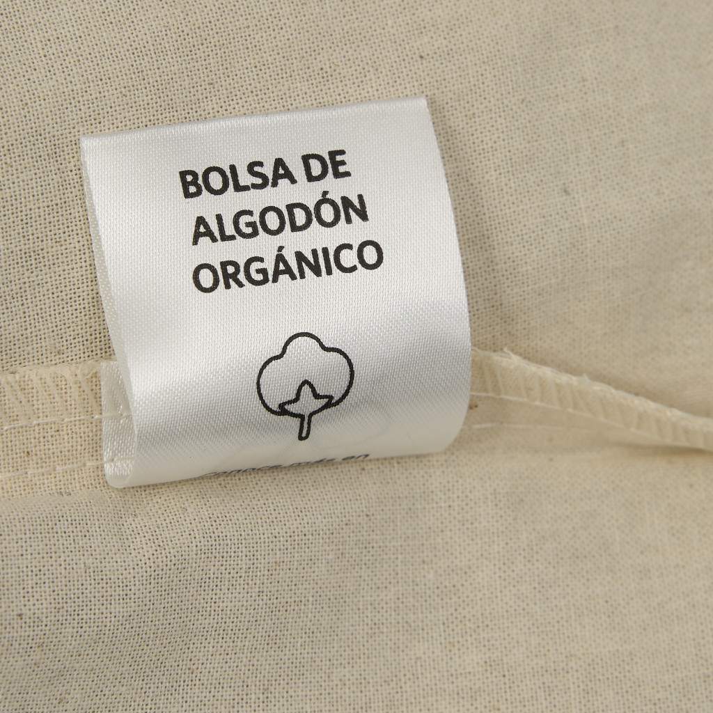Mochila de Algodón Orgánico Certificado 8 onzas (227gr/m2) tipo mochila 42x38 (cm)