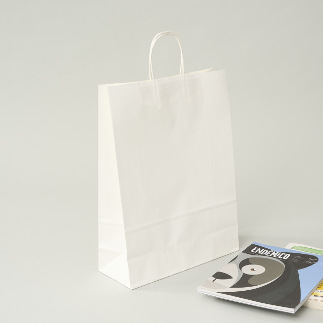Bolsa de papel kraft blanco 41x30x12 (cm) Alternativa