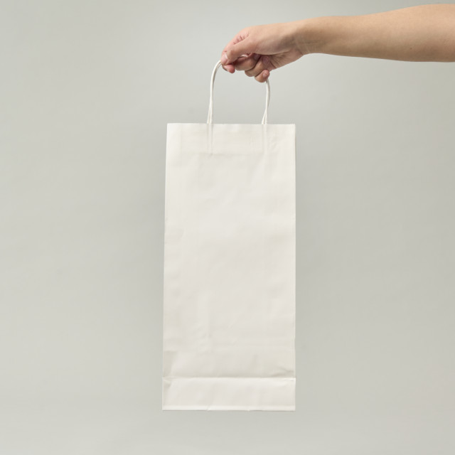 Bolsa de papel kraft blanco 40x18x9 (cm)
