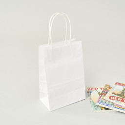 Bolsa de papel kraft blanco 20x14x8 (cm)