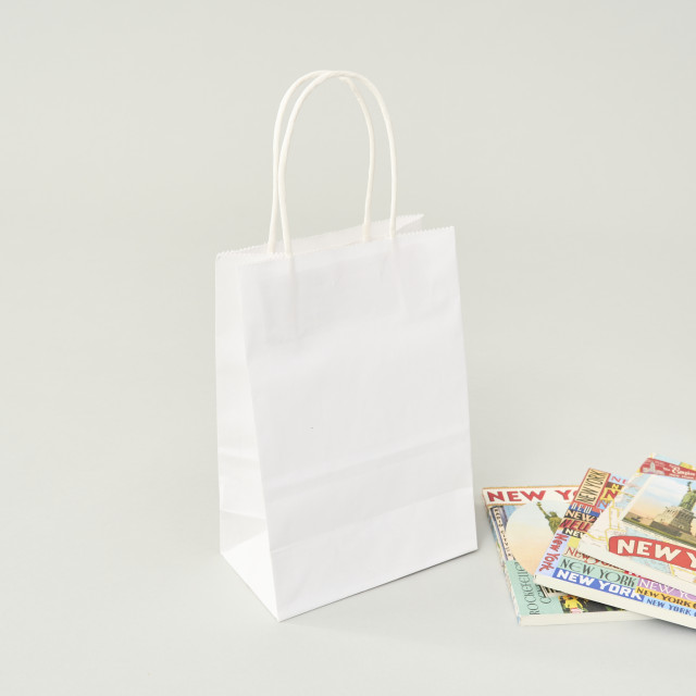 Bolsa de papel kraft blanco 20x14x8 (cm) Alternativa