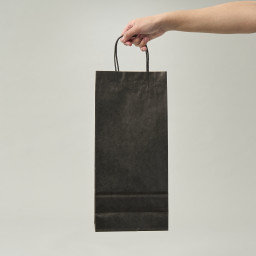 Bolsa de papel kraft negro 40x18x9 (cm)