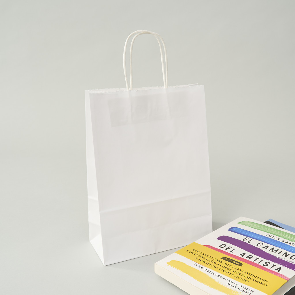 Bolsa de papel kraft blanco 30x22x10 (cm)