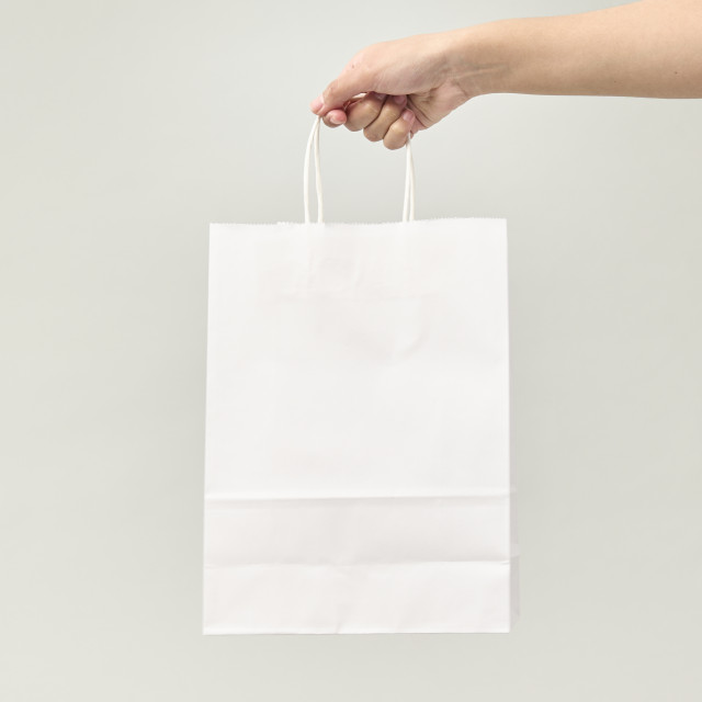 Bolsa de papel kraft blanco 30x22x10 (cm)