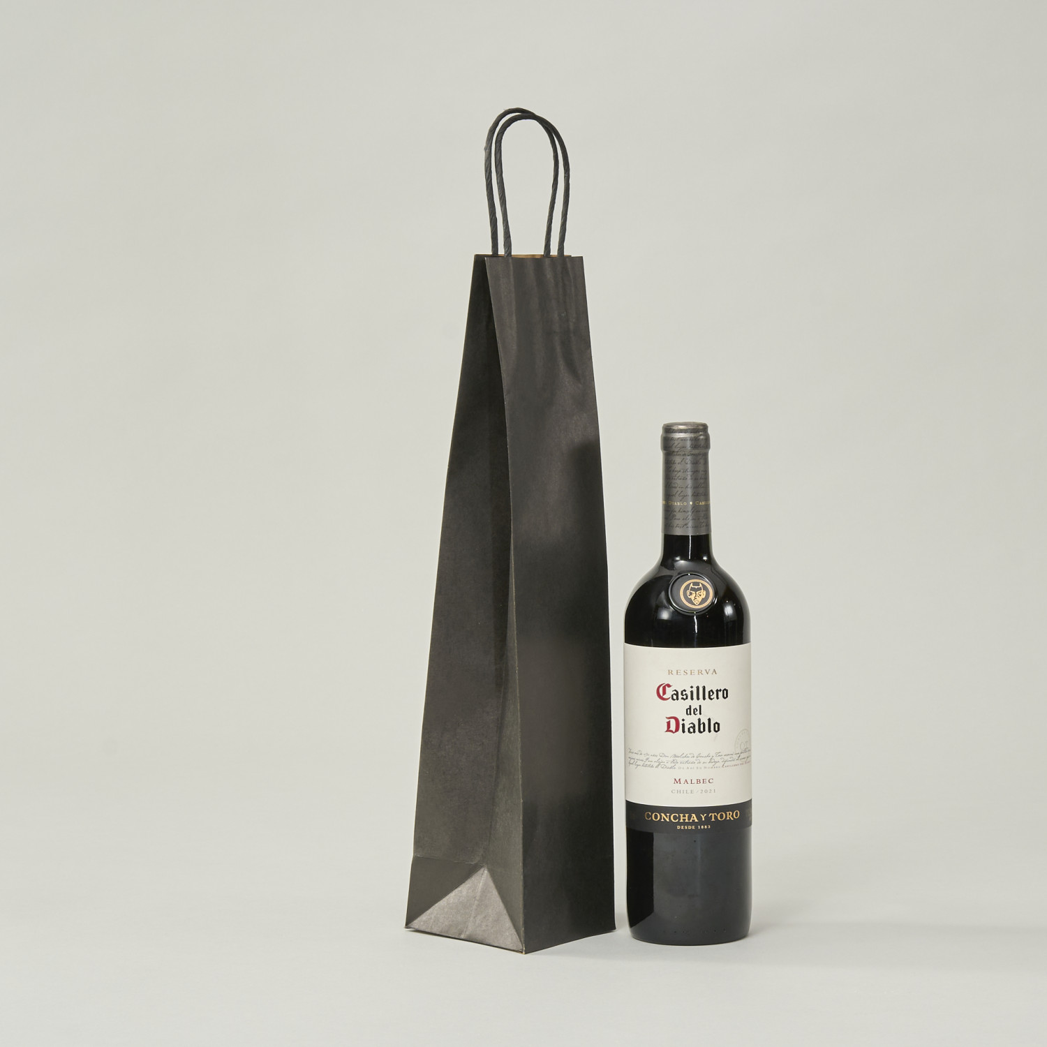 Bolsa de papel kraft negra | 40x9x9 (cm)