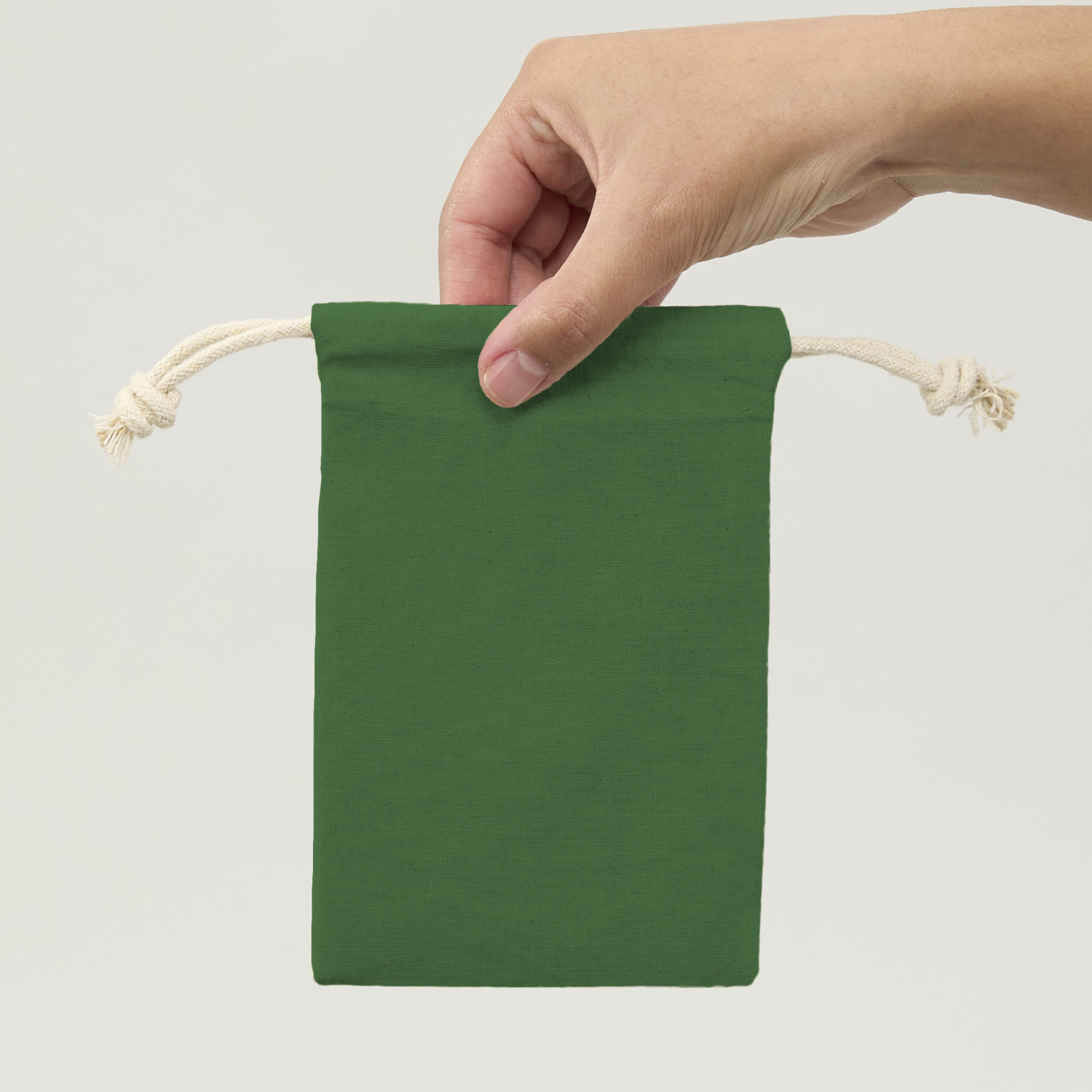 Saquito de Algodón verde 15x10 (cm)