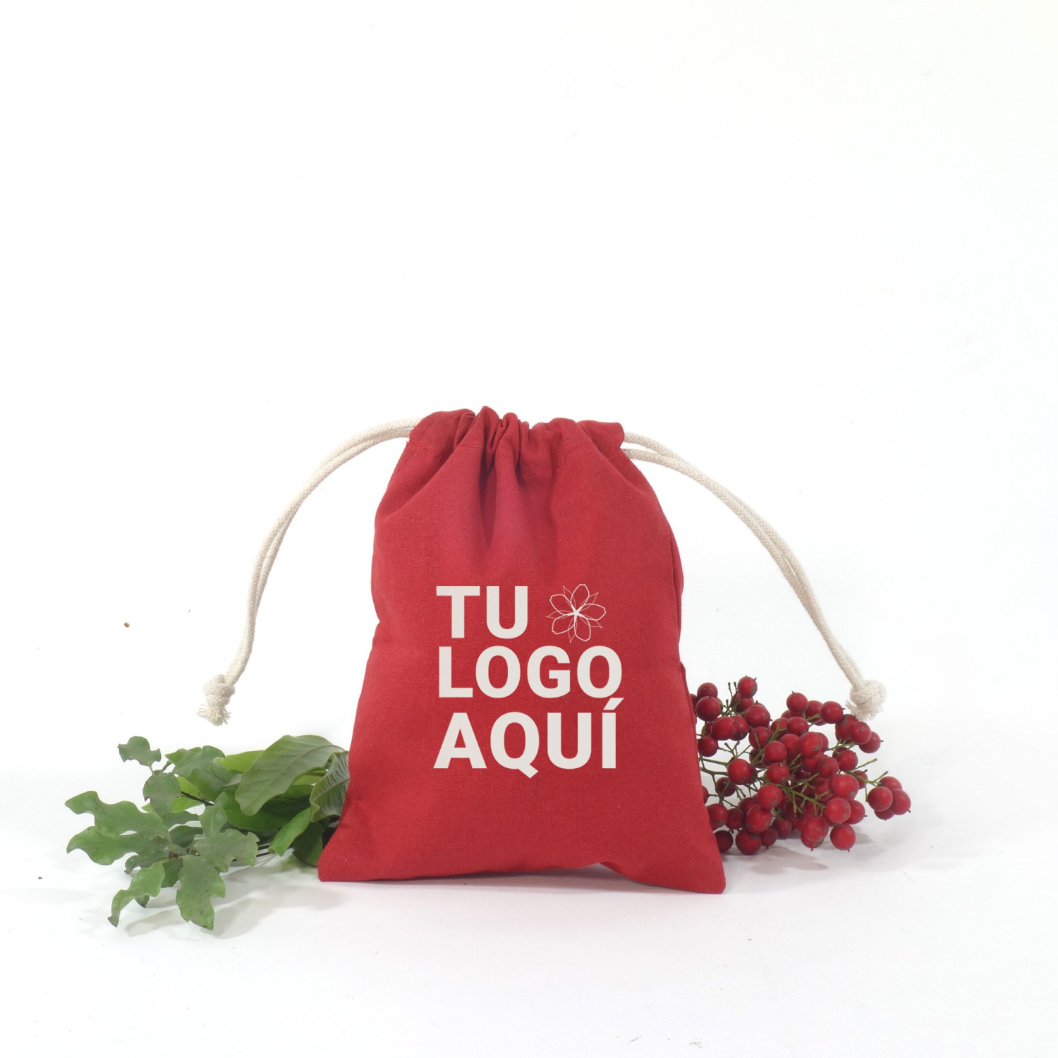 Saquito de algodón rojo 19x14 (cm)