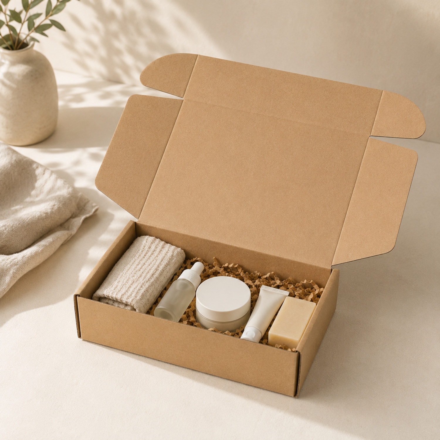 Caja autoarmable 25x20x7 kraft