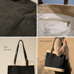 Bolsa de uso personal color negra 42x40x20 (cm)