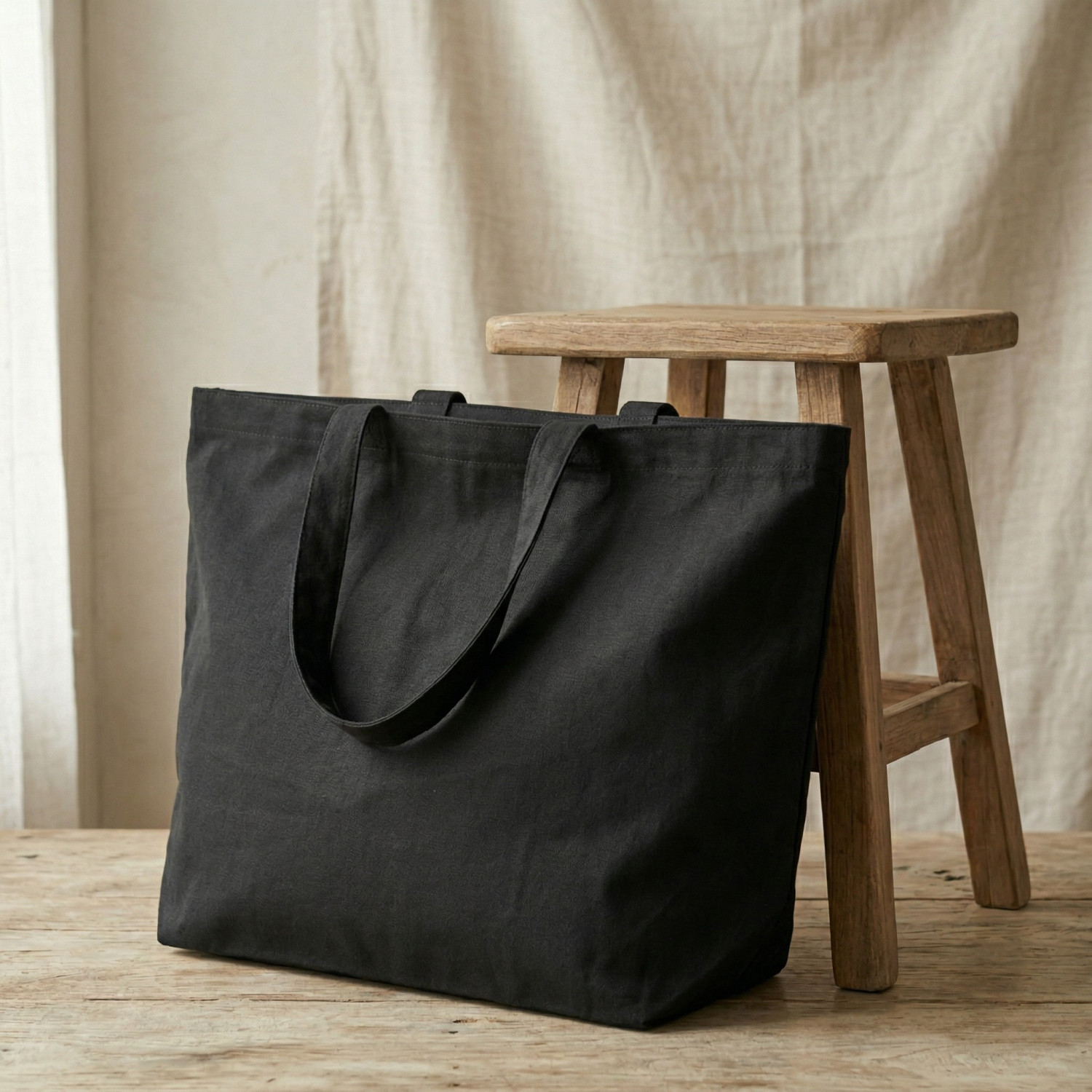 Bolsa de algodón negra | 40x58x20 (cm)
