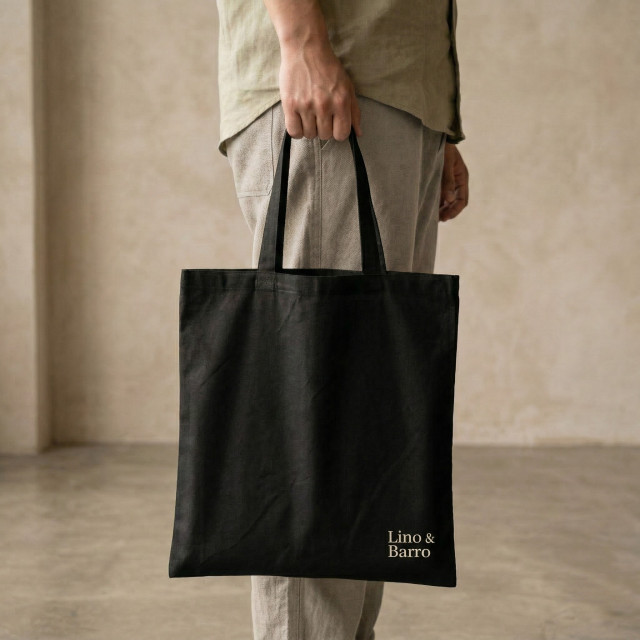 Bolsa de algodón negra | 42x38 (cm) Alternativa