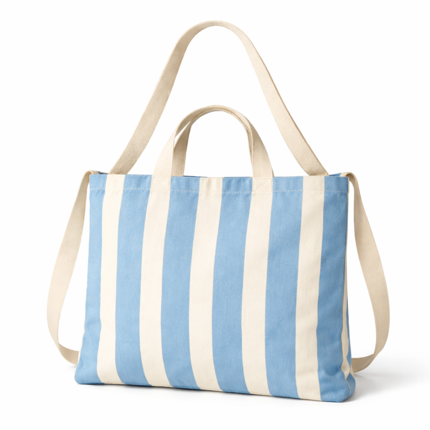 Bolsa de Tela Rayas Azul Claro | 47x38 cm | Doble Asa