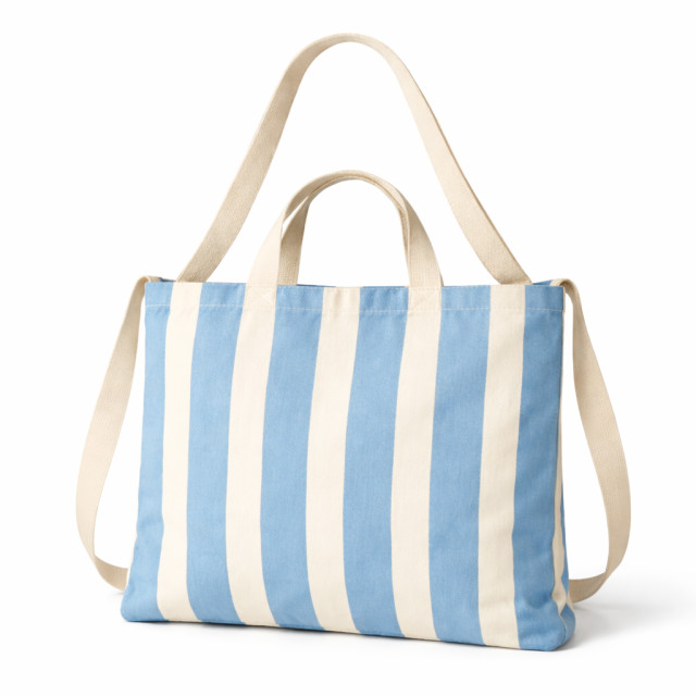 Bolsa de Tela Rayas Azul Claro | 47x38 cm | Doble Asa