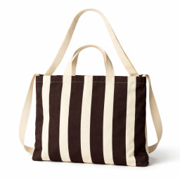 Bolsa de Tela Rayas Marrón | 47x38 cm | Doble Asa