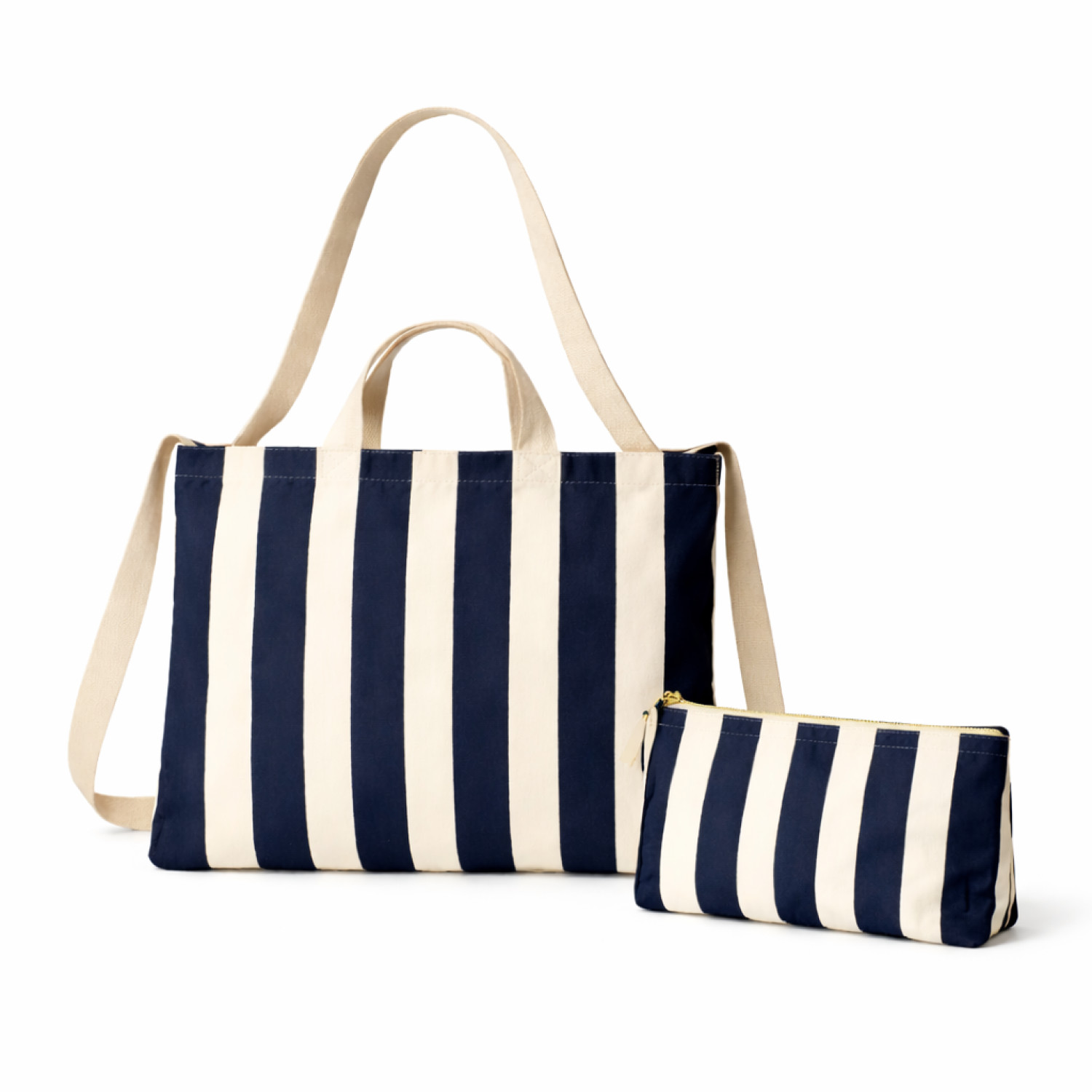 Bolsa de Tela Rayas Azul Oscuro| 47x38 cm | Doble Asa