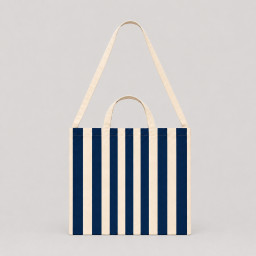 Bolsa de Tela Rayas Azul Oscuro| 47x38 cm | Doble Asa
