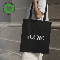 Bolsa de Algodón Orgánico Certificado negra | 42x38 (cm)