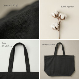 Bolsa de algodón negra | 40x58x20 (cm)