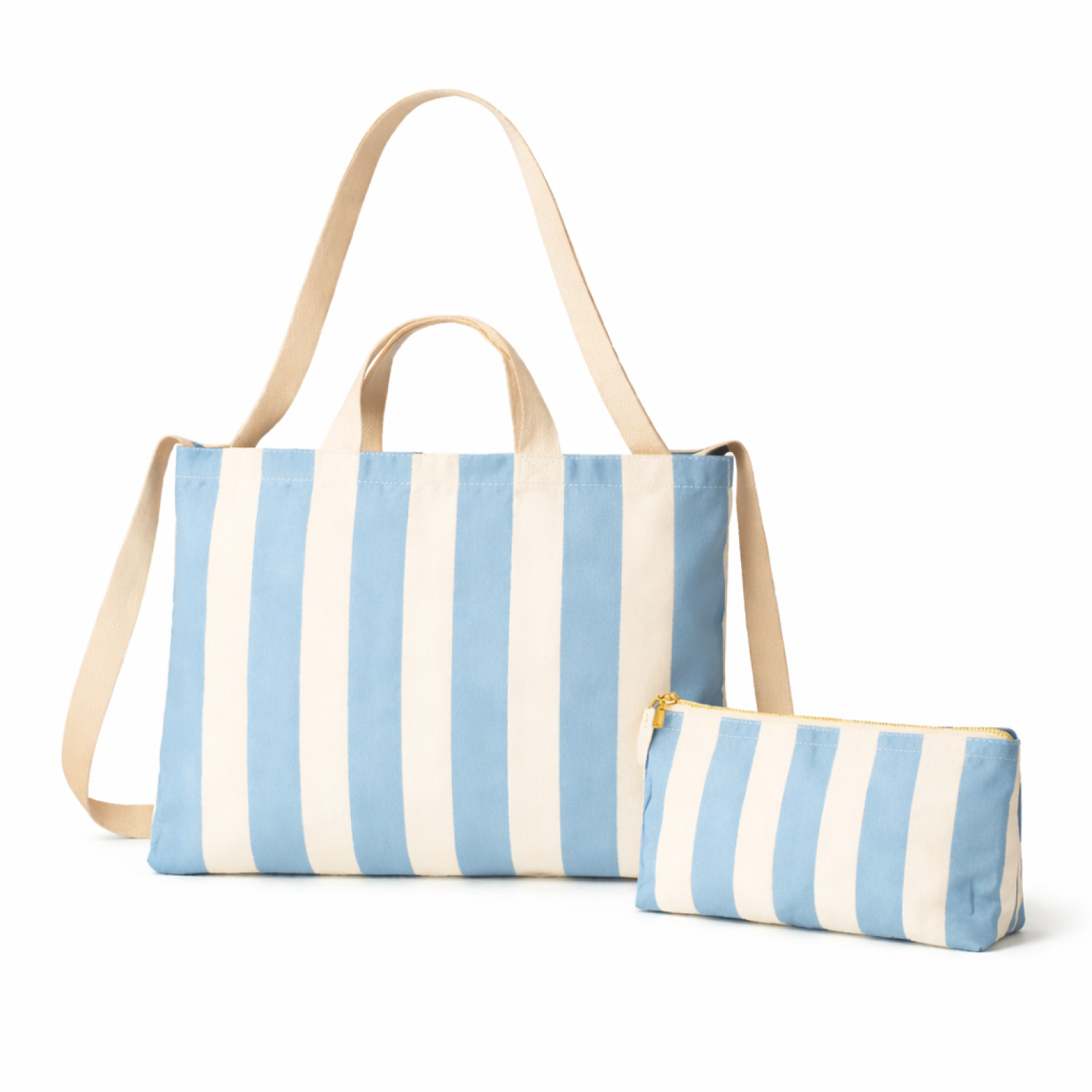 Bolsa de Tela Rayas Azul Claro | 47x38 cm | Doble Asa