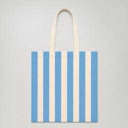 Bolsa de Tela Rayas Azul Claro | 42x38 cm