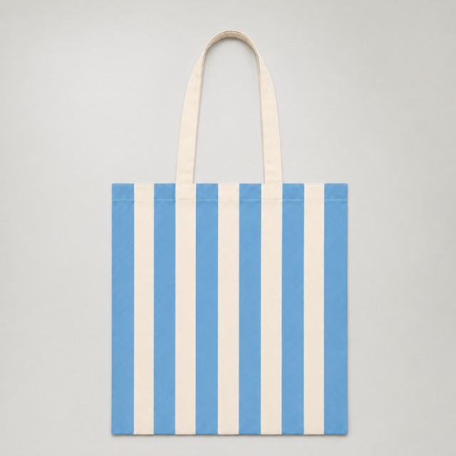 Bolsa de Tela Rayas Azul Claro | 42x38 cm Alternativa
