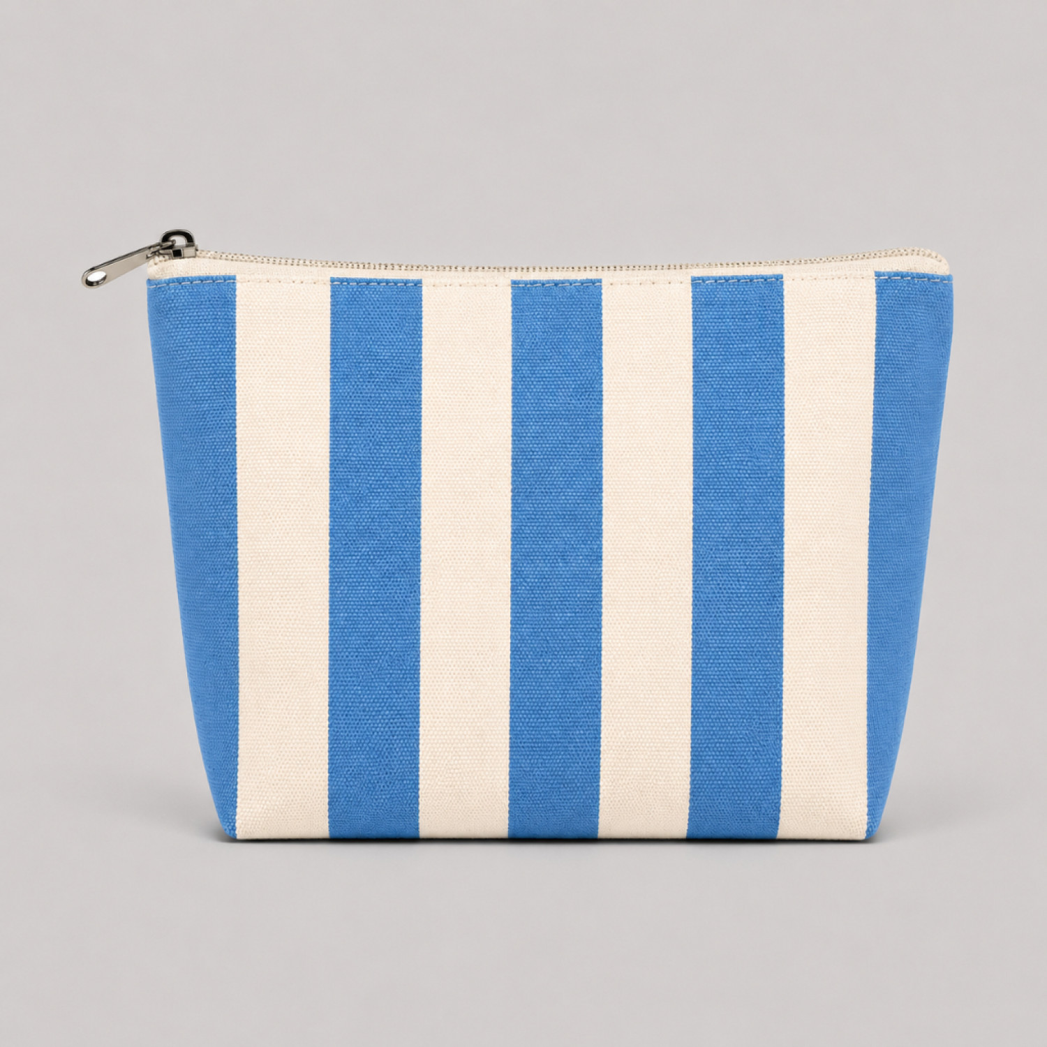 Neceser de Tela Rayas Azul Claro | 22x16x6 cm | Cremallera