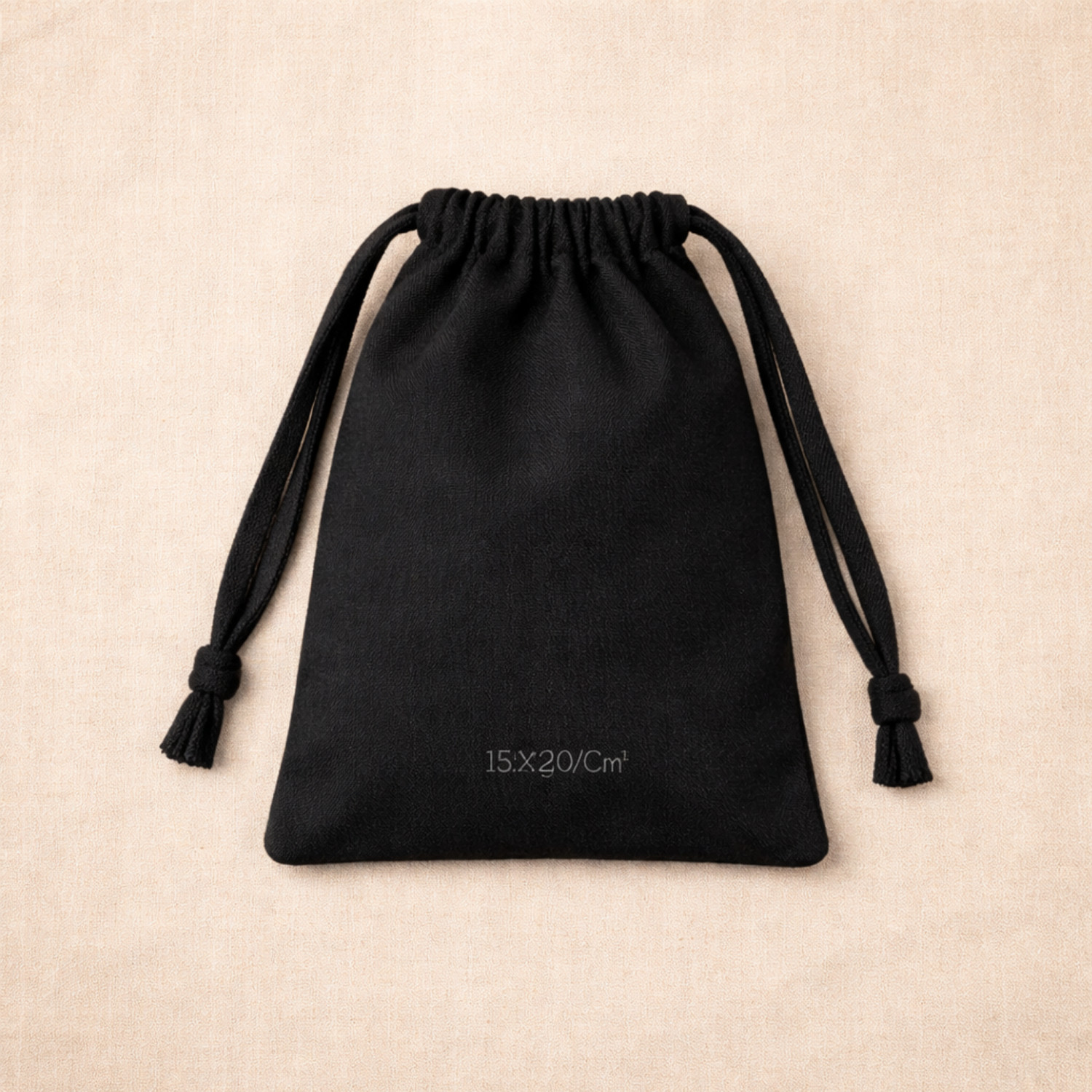 Saquito de algodón negra 15x10 (cm)