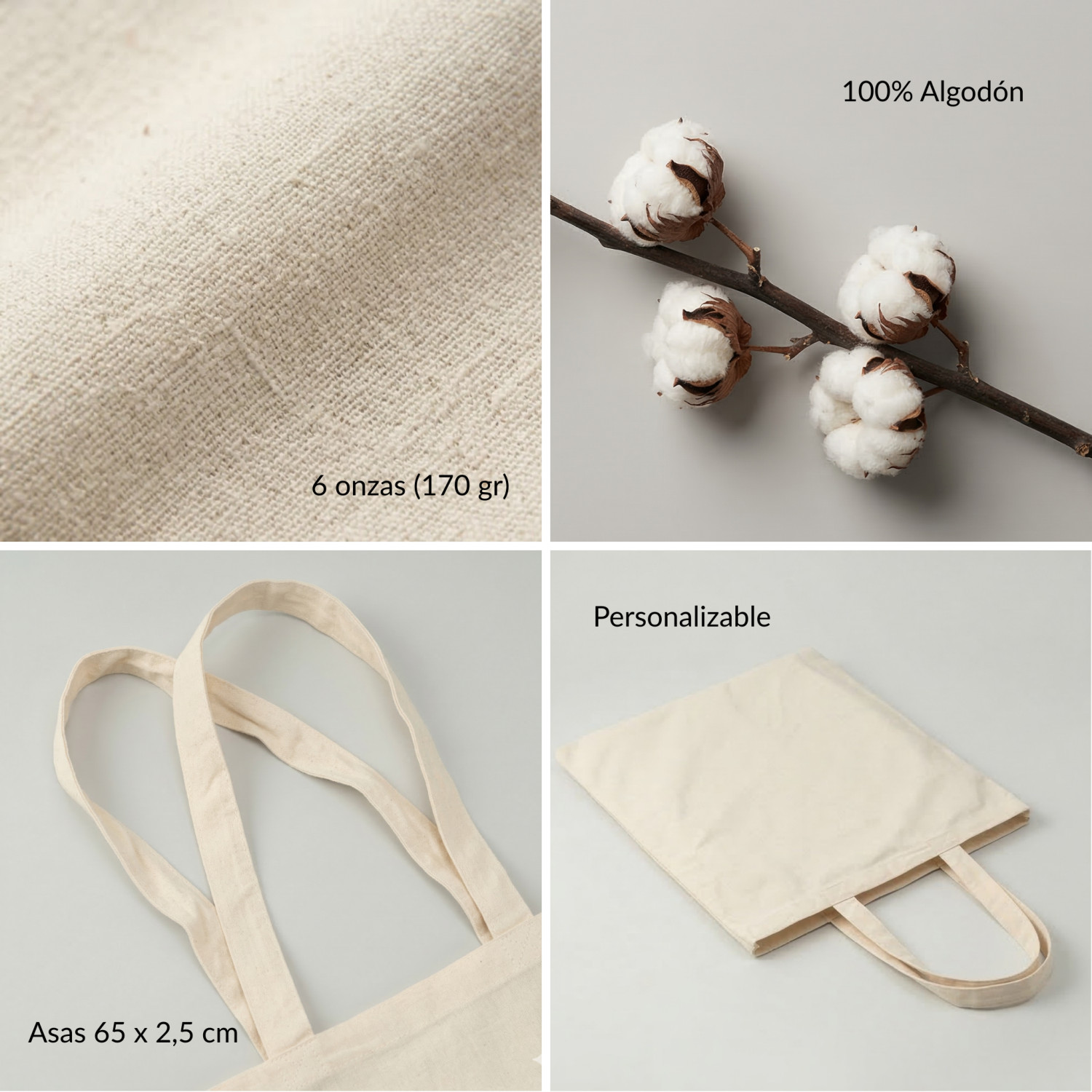 Bolsa de algodón | 170gr | 42x38 (cm)