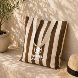 Bolsa de Tela Rayas Marrón | 42x38 cm