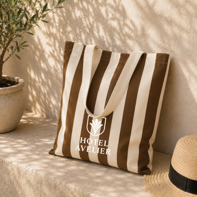 Bolsa de Tela Rayas Marrón | 42x38 cm Alternativa