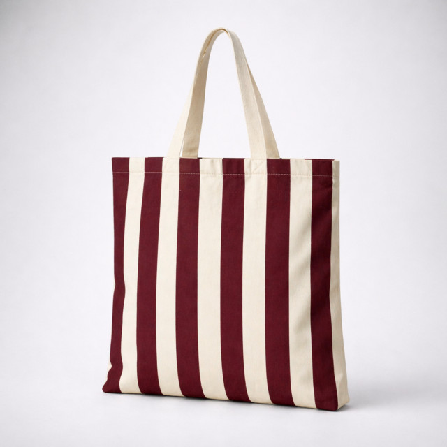 Bolsa de Tela Rayas Burdeos | 42x38 cm