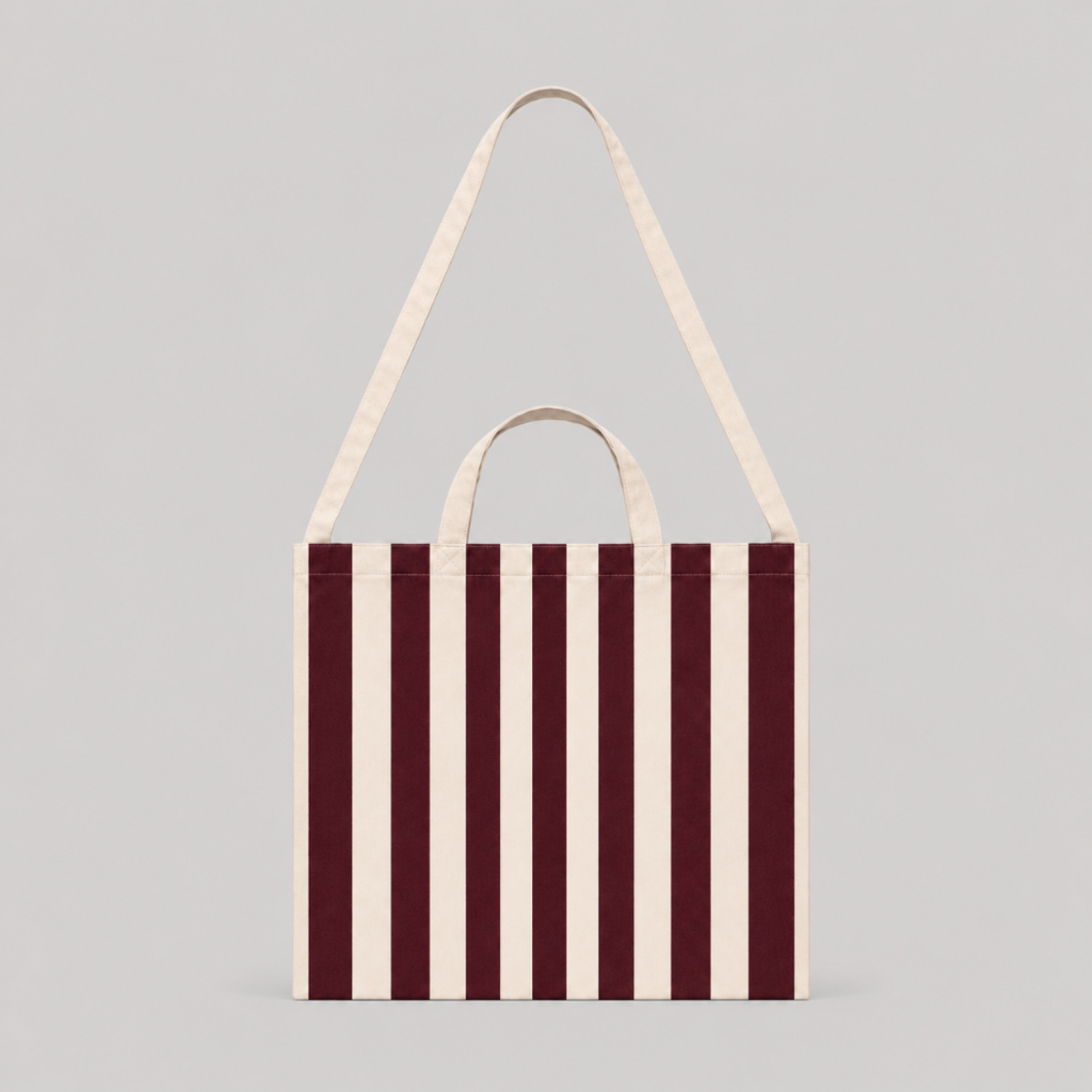 Bolsa de Tela Rayas Burdeos | 47x38 cm | Doble Asa