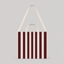 Bolsa de Tela Rayas Burdeos | 47x38 cm | Doble Asa