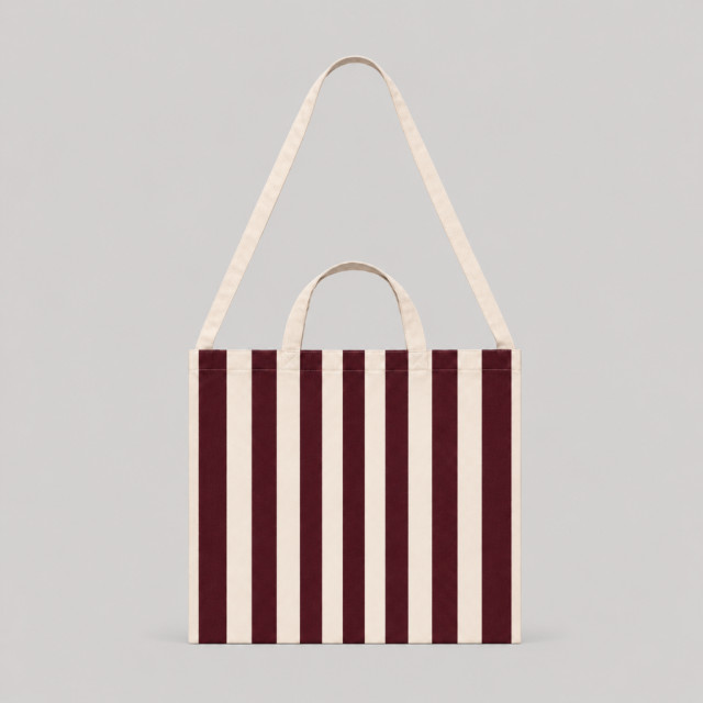 Bolsa de Tela Rayas Burdeos | 47x38 cm | Doble Asa Alternativa