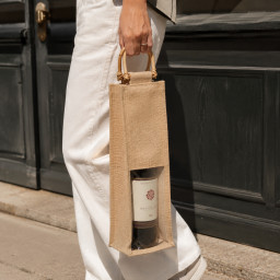 Bolsa de vino de yute (media ventana) | 35x10x10 (cm)