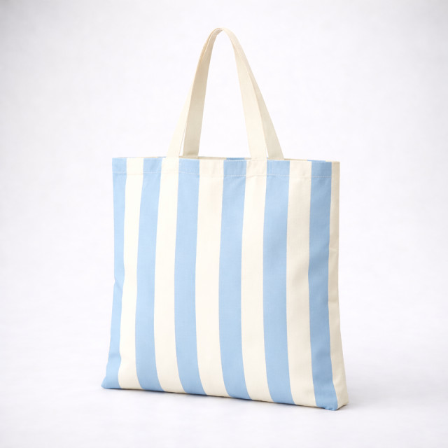 Bolsa de Tela Rayas Azul Claro | 42x38 cm