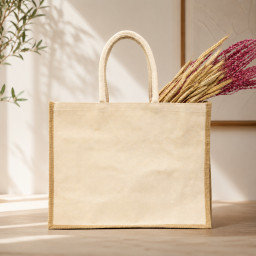 Bolsa de yute con lado de algodón | 35x45x17 (cm)