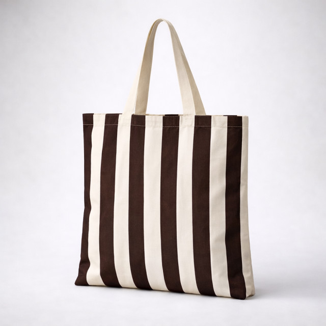 Bolsa de Tela Rayas Marrón | 42x38 cm