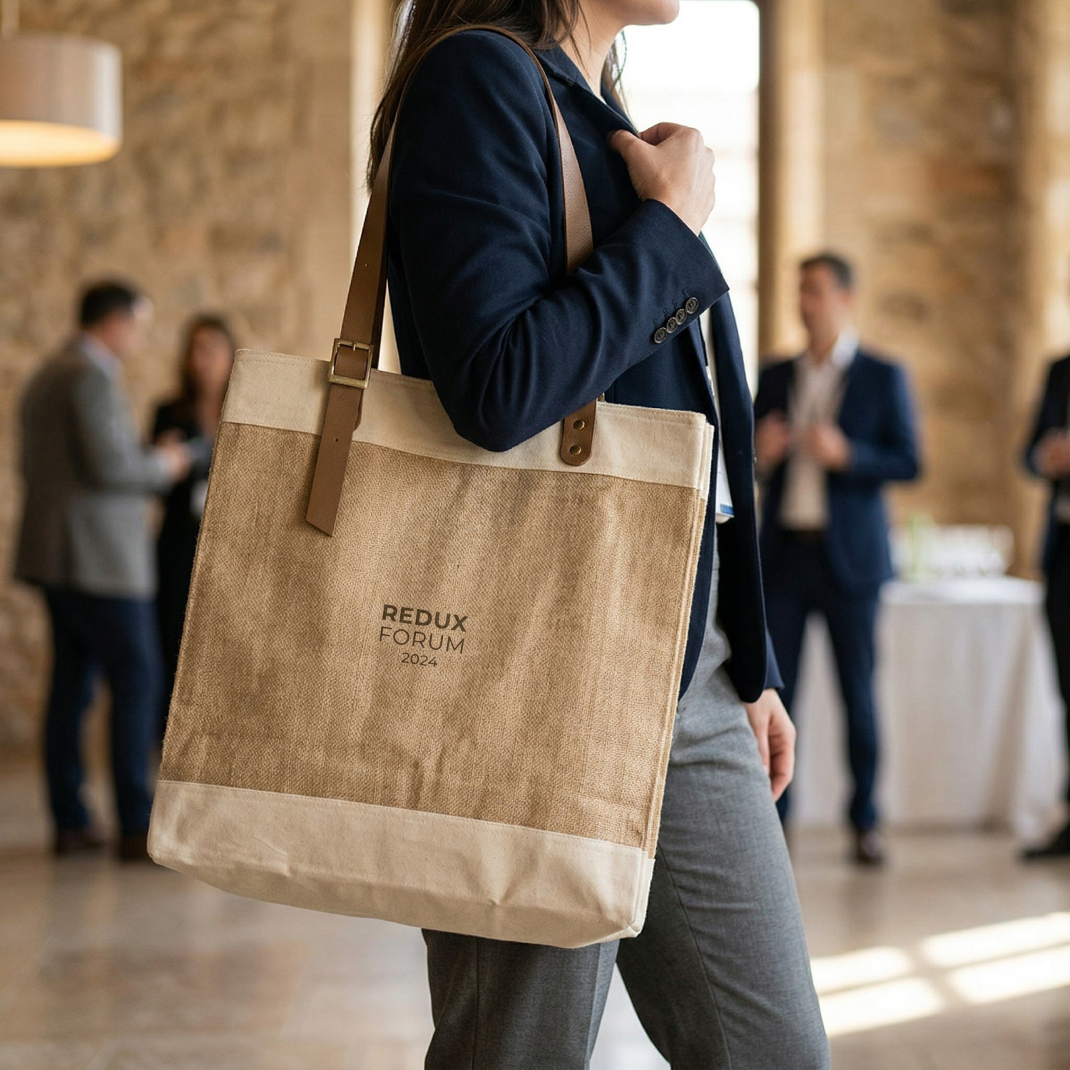 Bolsa de uso personal color natural 42x40x20 (cm)