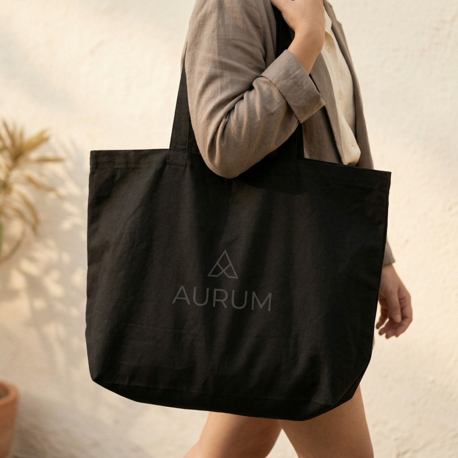 Bolsa de algodón negra | 40x58x20 (cm)