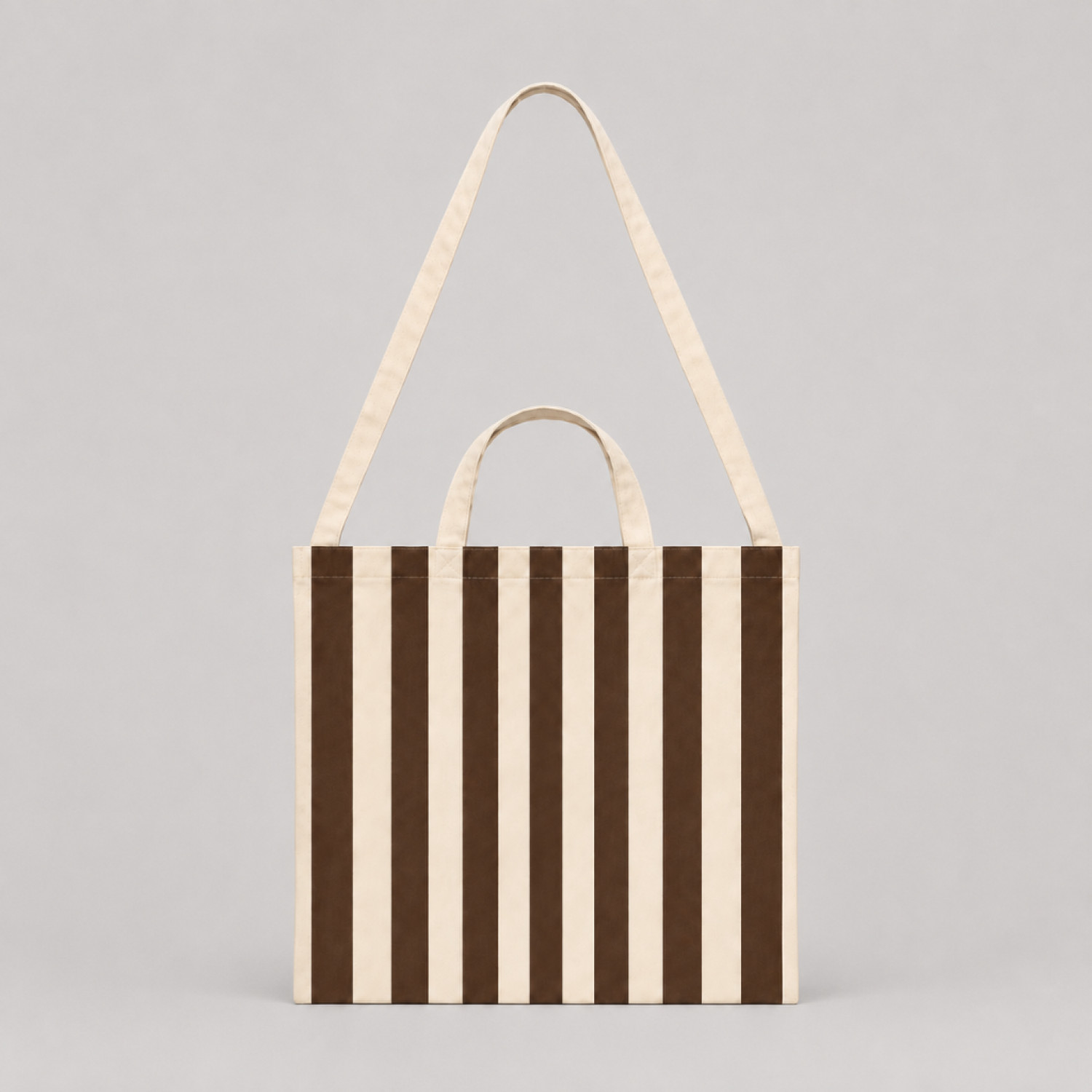 Bolsa de Tela Rayas Marrón | 47x38 cm | Doble Asa
