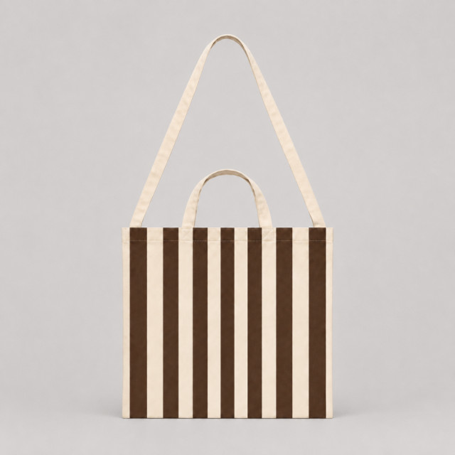 Bolsa de Tela Rayas Marrón | 47x38 cm | Doble Asa